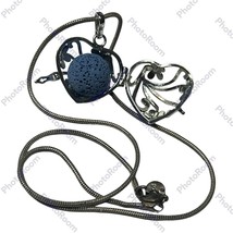 vintage Sterling silver 925 Gunmetal Fancy Cage Diffuser Necklace - $51.43