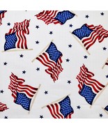 American Flag Fabric Waving Flags 4th of July by Oakhurst Textiles 100% ... - £13.96 GBP