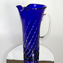 Ajka Frances Blue Crystal Swirl Martini Pitcher Measures 10.2&quot; H NIB - £305.59 GBP