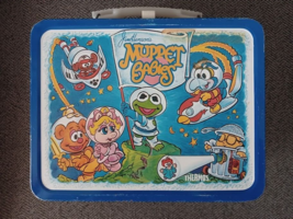 Vintage Jim Henson&#39;s Muppet Babies Metal Lunchbox 1985 No Thermos with Handle - £14.86 GBP