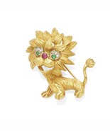 Cartier 18k Gold Emerald, Ruby and Diamond Lion Dragon Brooch Vintage - $16,373.45 CAD