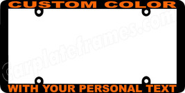 Orange Lettering Thin Style Custom Personalized Color License Plate Frame - £6.32 GBP