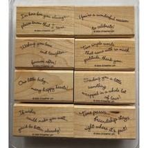 Stampin&#39; Up! Curvy Verses Set 8 Wood Mounted Rubber Stamp Retired Card Craft - £29.59 GBP