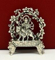 925 silver Goddess bhawani durga statue, figurine,puja article home temp... - £176.84 GBP