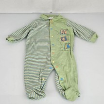 Baby Vintage Carter&#39;s John Lennon Green Blue Stripe Footie One Piece Rom... - $29.69