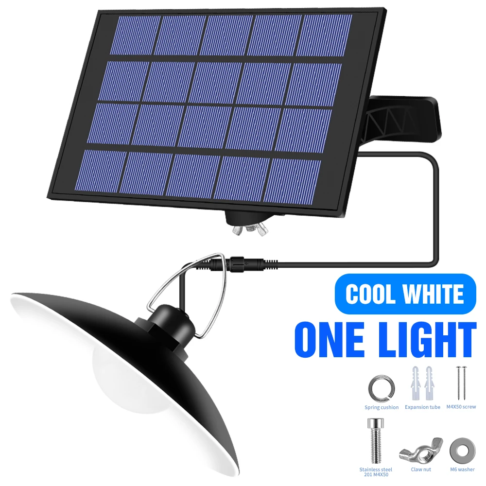 LED Solar Lamp Outdoor IP65 Waterproof light Powered Double Head Solar Pendant L - £58.32 GBP