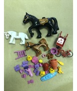 Lego FRIENDS Lot Animals HORSES Ribbons Wheelbarrow Bicycle Puppy Bird + - $357.94 MXN