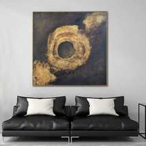 Original Abstract Gold And Black Paintings On Canvas Modern Art | GOLDEN... - £310.27 GBP