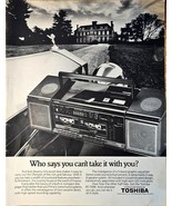 TOSHIBA BEVERLY HILLS BOOM BOX - Rich&amp;Famous-RT-7096 -1986 Vintage Print Ad - $310.58 MXN