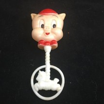 1975 Vintage Porky Pig Baby Toy Rattle Warner Bros - $9.89