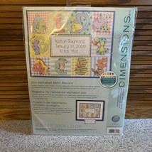 Dimensions Zoo Alphabet Birth Record Counted Cross Stitch Kit #73472 NEW - £12.85 GBP