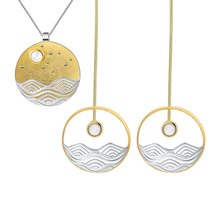Natural Shell The Moonlight Design Jewelry Set Real 925 Sterling Silver Creative - £83.85 GBP