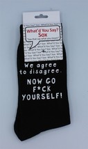 What&#39;d You Say Socks - Unisex Crew - We Agree To Disagree - One Size Fit... - $6.79