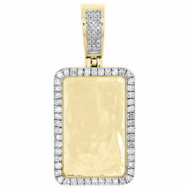 0.75 Ct Round Cut Simulated Memory Picture Frame Pendant 14K Yellow Gold Plated - £87.46 GBP