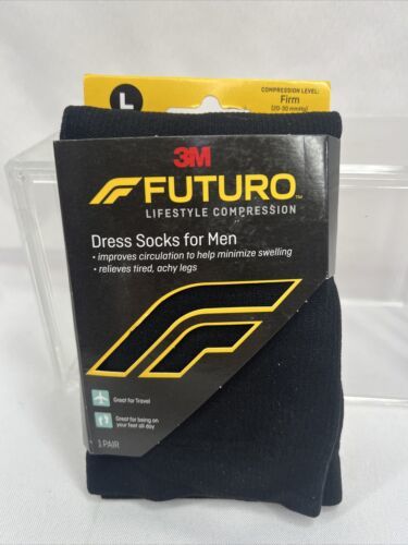 Large 3M FUTURO Men's Dress Firm Compression Socks for Improved Circulation - $8.99