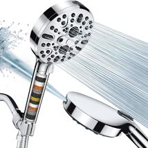 Cobbe Handheld Shower Head with Filter, High Pressure 9 Spray Mode, Chrome - £21.38 GBP