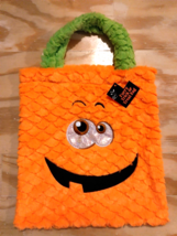 New w/Tag Orange Big Tooth Silly Pumpkin 14x14 Trick Or Treat Bag - Halloween - £10.57 GBP