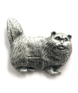 Fluffy Cat Pewter Pin Brooch Long Haired Kitty Feline Animal Lover Pet J... - $242.83 MXN