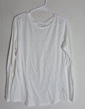 Hanes Live Love Comfort Long Sleeve White T-shirt Women&#39;s Size M - $123.85 MXN