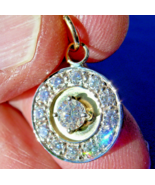 Earth mined Diamond Deco Pendant 1.64carat Vintage Halo Solid 14k Gold M... - €4.594,78 EUR