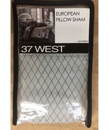 37 WEST &quot;Monterey&quot; EURO Pillow SHAM Size: 26 x 26” New SHIP FREE Silver ... - £77.08 GBP