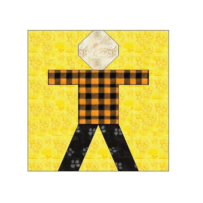 BOY PAPER PIECING QUILT BLOCK PATTERN -003A