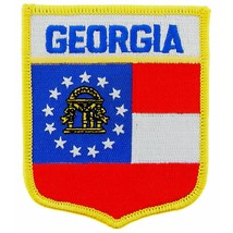 Georgia Current State Flag Shield Patch 2 7/8&quot; x 3 1/2&quot; - £7.04 GBP