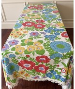 Vintage 60’s Wamsutta Flower Power Twin Coverlet Bedspread Groovy Fringe... - €127,99 EUR