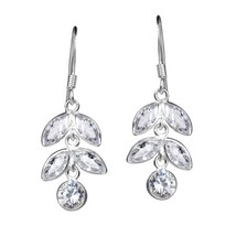 Icycles Drop Marquise CZ Dangle Sterling Silver Earrings - £11.83 GBP