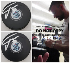 Philipp Grubauer signed Seattle Kraken logo Hockey Puck COA proof autographed - £93.19 GBP