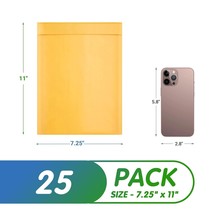 Kraft Bubble Mailer 7.25x11 - 25 Yellow Kraft Bubble Mailers - £15.16 GBP