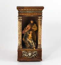 Christmas Music Box Nativity Mary Joseph Baby Jesus Manger Resin &quot;Oh Holy Night&quot; - £19.71 GBP