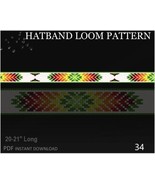 Delica Beads Loom Green Hatband Pattern No34 - Beaded Belt and Hatband f... - $4.93 CAD