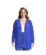 Terra &amp; Sky Women&#39;s Plus Open Front Chenille Cardigan Sweater, Midweight... - $451.87 MXN