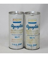 Vintage 2 FULL Cans EXXON AQUAGLIDE Outboard Lubricant - Pull Top - 1 Pi... - £13.42 GBP