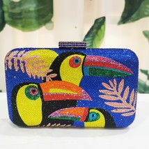 Novelty Toucan Bird Women Crystal Evening Bags Rhinestones Box Minere Clutch Par - £99.69 GBP