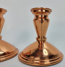 2 Vintage 4” Coppercraft Guild Candlestick Holders Weighted Bottom - £15.82 GBP