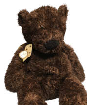 Hallmark Chocolate Brown Teddy Bear Plush Polka Dot Ribbon w/Tags 20&quot; RARE Toy  - £31.27 GBP