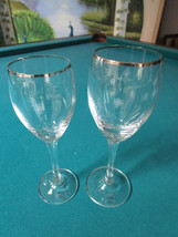 Gorham Wine And Water Goblets 9 And 9 1/2&quot; Tall Platinum Rim Fine Crystal - £43.39 GBP