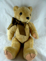 Vintage Teddy Bear 16&quot; Plush Stuffed Animal Hong Kong Fully Jointed head... - $18.21