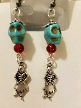 Dia de los Muertos (Day of the Dead) Halloween Skull dangle Earrings - £9.28 GBP