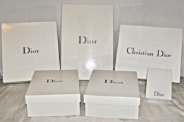 VINTAGE Lot of 6 CHRISTIAN DIOR WHITE, EMPTY GIFT BOXES- 2 MATTE+ 4 GLOS... - $454.14 MXN