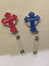 retractable badge holder ID Tag Religious Cross - £7.93 GBP