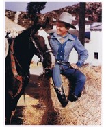 Gene Autry &amp; Horse On Haybale Press Photo 8x10 - £7.39 GBP