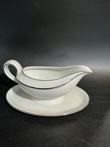Continental REGENT Gravy Boat w/attached underplate Platinum Trim Verge ... - $33.87 CAD