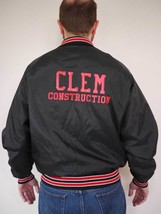 Vtg 70s Baseball CLEM Construction Quilt LIned Work Jacket USA Union Made L - £34.00 GBP