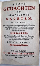 JAN VAN DER DESYATER c1732 First Edition Thoughts On Sleepless Nights Rare! - £422.80 GBP