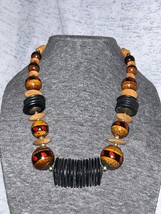 Vintage Chunky Wooden Beaded Necklace - £31.58 GBP