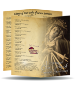 Litany of our Lady of Seven Sorrows  - Prayer Card / 3&quot; x 6&quot; folded (c) - $3.50+