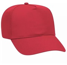 New Otto Red 5 Panel Mid Profile Baseball Hat Cap Adjustable Structured Adult - $7.66